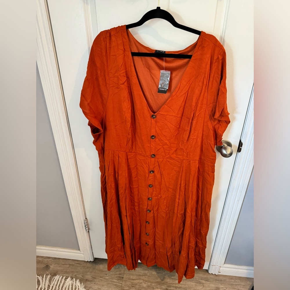 Torrid Burnt Orange Midi Dress